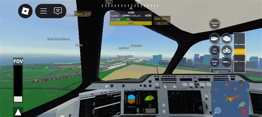 cockpit landing view