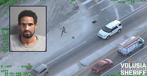 Wild cop chase ends after suspect slams into cars, taken down by police dog, video shows