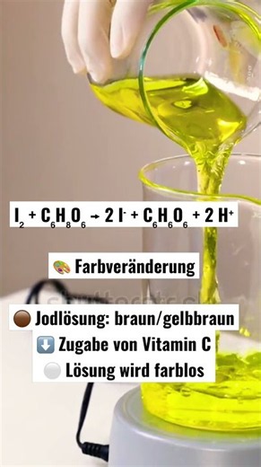 Chemische Reaktion: Jod und Vitamin C #schule #chemie #experiment