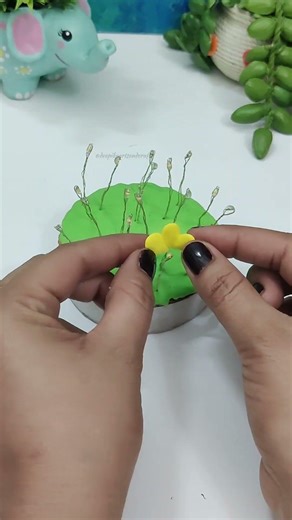 Flower making ideas with super light clay / Fairy String light flower/ DIY Mini Tulip Lamp #short