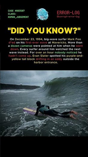 CASE 3587 - Mavericks (1994) An hour before anyone noticed he was gone #shorts #surfing #mavericks