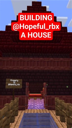 Cool Minecraft Builds Making @Hopeful_rbx A House #minecraft #gaming #shorts