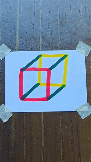The easiest way to draw a 3D cube! 🟥🟨🤯 #usashorts #usatrending #art #drawing #america #newyork