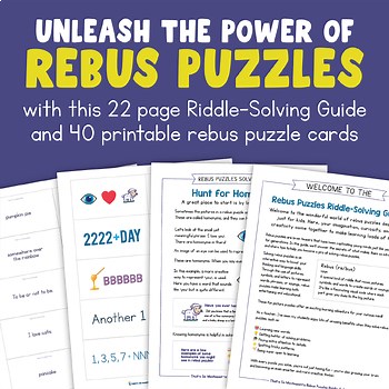 Printable Rebus Puzzle Guide & Cards | Language Resource | Brain Teasers