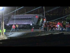Surveillance video shows moment before train derailment