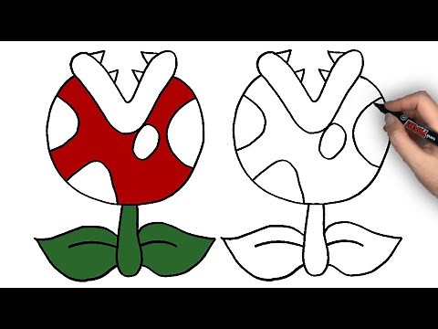 スーパーマリオのパックンフラワーの描きかた｜How to draw Piranha Plant easy #110