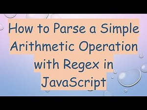 How to Parse a Simple Arithmetic Operation with Regex in JavaScript