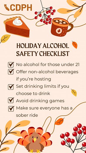 7.8K views · 68 reactions | During the holidays, some people are more likely to drink beyond their limits. Celebrate the holiday season safely whether you are hosting a get together or are a guest where alcohol will be served.  Learn more: https://www.cdph.ca.gov/Programs/CCDPHP/sapb/Pages/Tips-to-Drink-Less-Alcohol.aspx | California Department of Public Health | Facebook