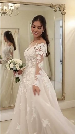 The Perfect Romantic Wedding Dress? This Lace Gown Is Stunning! #Shorts
