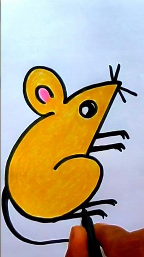 How to draw a Rat easily with pencil / #animalart #rat #colour #easy #short #youtube