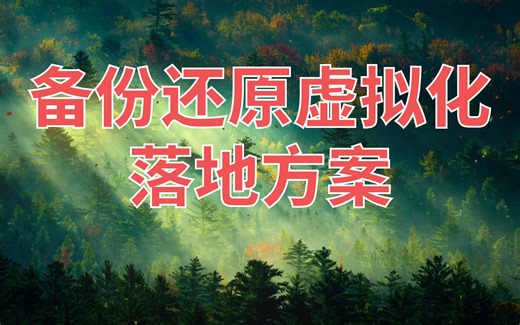 备份还原虚拟化落地方案