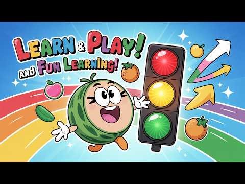 Traffic Light Game 🚦 + Colors & Fruits for Kids 🌈🍎 | Fun Learning Compilation | Miss Melon 🍉