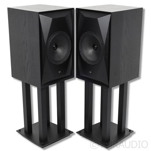 MoFi Sourcepoint 10 Master Edition Bookshelf Speakers; Black Pair w/ Stands