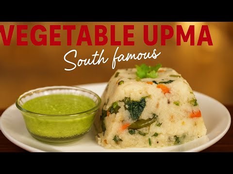South Indian Vegetable Upma Recipe | Soft, Healthy Breakfast with Green Chutney | Easy & Tasty