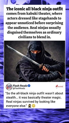 The Truth Behind the Black Ninja Outfit 🥷😳 #history #japanhistory #hiddenhistory #ninjafacts