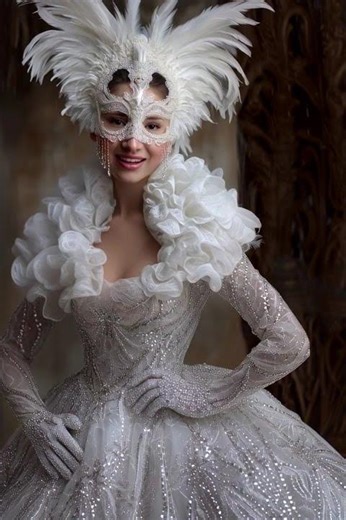 Venice Carnival Art Singer: Anna Sanachina. #venice #venicecarnival #venezia #masqueradeball #opera