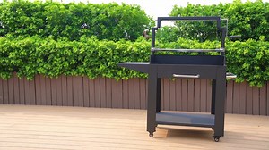 Outdoor Backyard Barbecue Grill Party Picnic Patio Cooking Santa Maria Bbq Grill With Side Tables