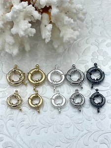 Brass Round Spring Ring Clasp With Open Jump Ring Spring Gate Clasp, Trigger Clasp, Spring Gate Clasp, Spring Gate Pendant 2 Sizes Fast Ship - Etsy
