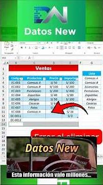 Evita ERROR al agregar y eliminar FILAS en una tabla de Excel - EXCEL DATOS NEW #excel #aprendeexcel