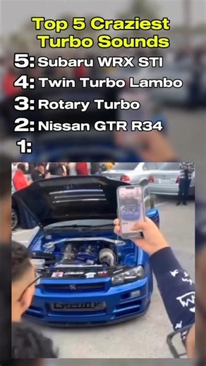 Top 5 Craziest Turbo Sounds #fyp #top5 #cars #fastcars #turbocharged #jdm