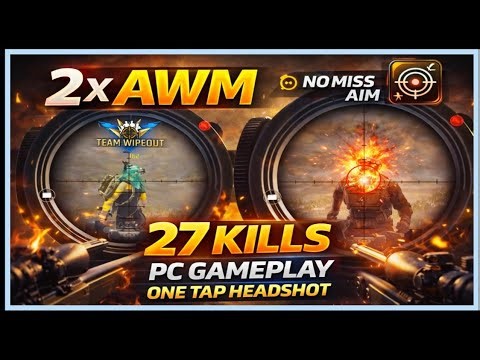 FIRST PC MATCH | DOUBLE AWM SNIPING 🎯 | 27 KILLS