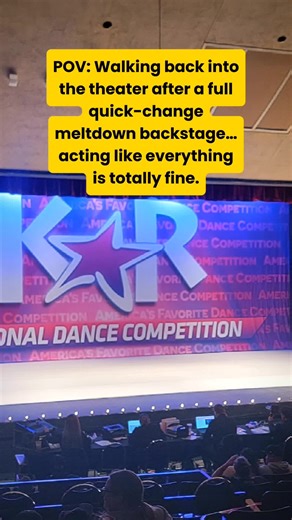 Backstage at a dance competition is a whole different world… quick changes happening at lightning speed, hair pieces flying, someone yelling for safety pins, and one dancer on the verge of tears because the costume won’t zip. Then two minutes later we all walk back into the theater like nothing happened. Competition parents know the drill. #BackstageChaos #DanceParentLife #ThatCrazyDanceMom #MemeCut #CapCut