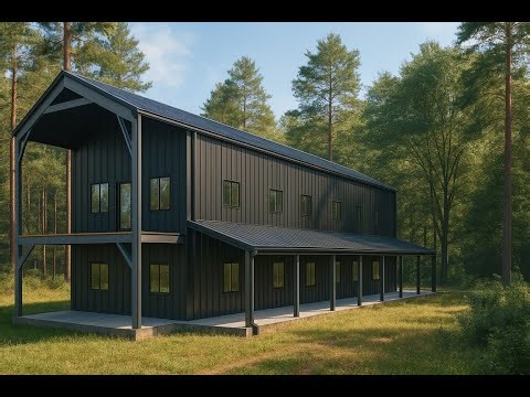 Dream Two-Story Barndominium: Ultimate Kit with Lean-To!