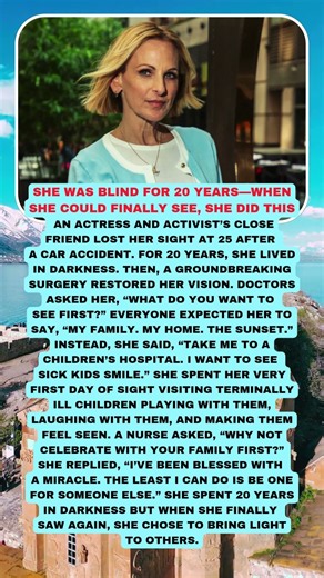 She Was Blind for 20 Years—When She Finally Regained Her Sight, She Did THIS. Marlee Matlin.