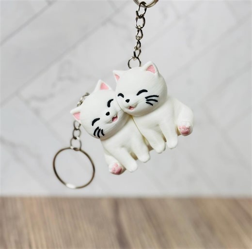 Magnetic Cat Couple Keychain Set – Matching Keychains - Etsy