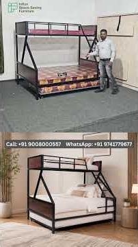 Metal Queen Bunk Bed with Trundle 😍 | Space-Saving Dream! #bunkbed #trundlebed