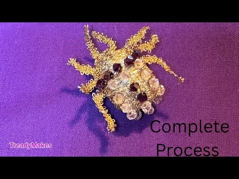 How I Make A Glittering Beetle Brooch in Traditional Bobbin Lace - Complete | MINDFUL CRAFTING