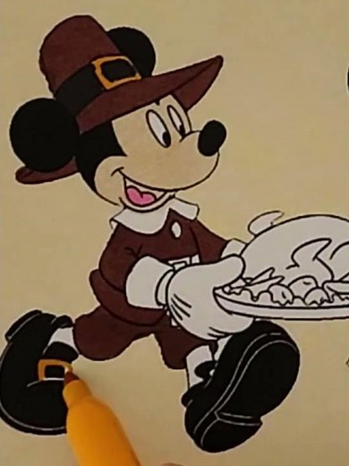 Mickey Mouse / Thanksgiving Coloring Page Shorts #colorme #mickeymouse #mickey #thanksgiving
