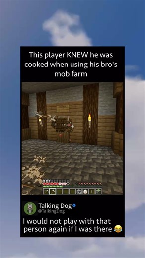 The player knew he was cooked when using bro's mob farm #lyrics #cuphead