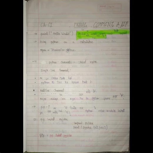 python 1st chapter notes..!! #python #pythonprogramming #coding #programming