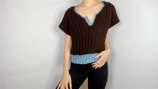 Crochet Cropped T Shirt Tutorial DIY