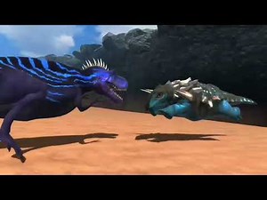 acrocanthosaurus vs edmontonia Very fast pong 1977