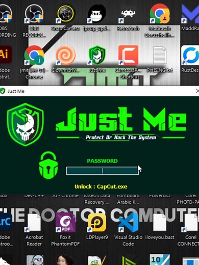 Cara mengunci Aplikasi di windows dengan password menggunakan Just Me #cybersecurity #justmecybersecuritytool #antivirus #cybersecurityawareness #hacktools