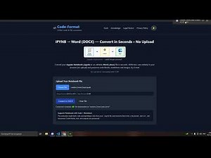 Convert Jupyter Notebook to Word (.ipynb → .docx) — Fast & Free (No Upload)