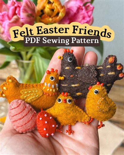 Felt Easter Friends - Sewing Pattern | Hand-sewn Plush Toys (PDF Download) - Etsy