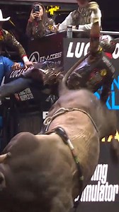 Mercy had no mercy for Felipe Furlan firing him into the chutes with a 45.25 bull score. #pbr #buckingbulls #power | PBR