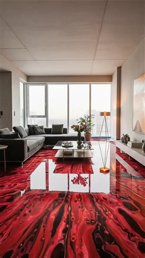 Full Floor Renovation Timelapse → Ruby Fire Epoxy Floor 🔥 (Insane Result) #epoxyfloor