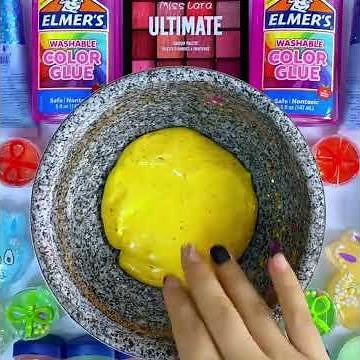Satisfying Video DIY Slime ASMR | Making Glossy Slime Mixing Random Makeup Cosmetics Random Things