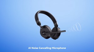 Wireless Headset with Mic for Work, Bluetooth Headphones with Microphone (Noise Cancelling) & Charging Base, Wireless Headset for Work from Home/Office/Call Center/PC/Computer/Laptop/Teams/Zoom/Skype