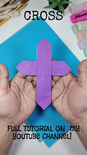 ORIGAMI CROSS!✝️ #shorts #diyprojects (Full Tutorial On My Youtube Channel)🥰👌🔥💯