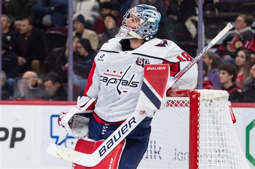 Washington Capitals goalie Logan Thompson hilariously blames tray of nachos on the ice for Edmonton Oilers goal