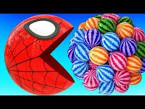 Pacman Watermelon Roll Fun Chase with Friends as he Found on Red Treasure and Pac Pj Masks #1944