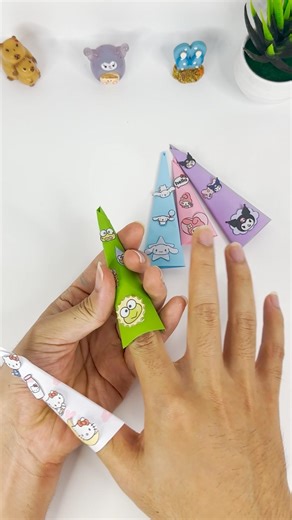 Sanrio Nail Tutorial Paper Craft #craft #cute #diycrafts #sanrio