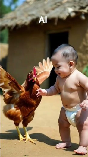 Baby Dancing With a Hen 🐥💃 | Funny Baby Dance Story | #shorts #viralshorts