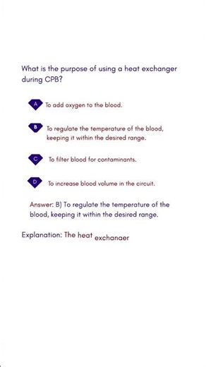 What is the purpose of using a heat exchanger during CPB #cardiacperfusiontechnology