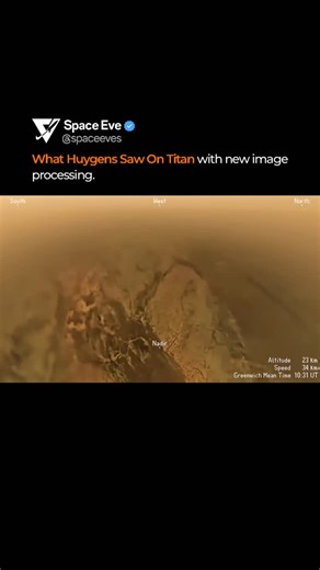 Space Eve on Instagram: "Updated processing brings out what the Huygens actually recorded as it descended through Titan’s thick atmosphere in 2005. Hidden beneath the haze, river channels, coastlines, and an icy surface slowly emerge, turning raw data into the closest thing we have to standing on Titan. Follow @spaceeves #Titan #Huygens #PlanetaryScience #SpaceEve"